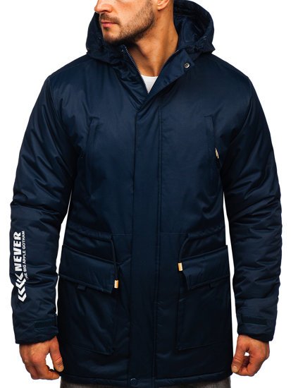 Темно-синя чоловіча зимова куртка Bolf HY825