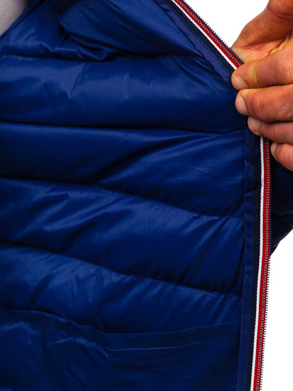 Темно-синя чоловіча зимова спортивна куртка Bolf SM71