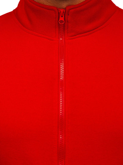 Червона чоловіча толстовка на блискавці з коміром-стійкою Bolf 2162