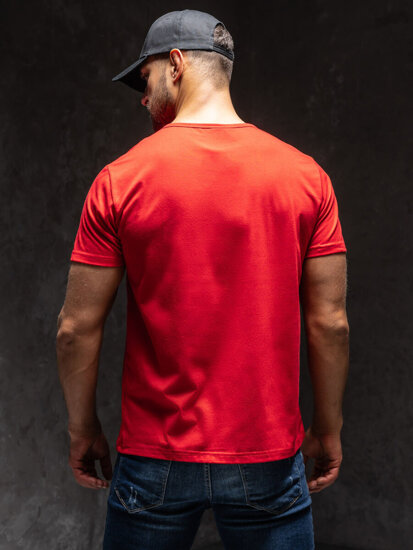 Червона чоловіча футболка з принтом Bolf KS2652