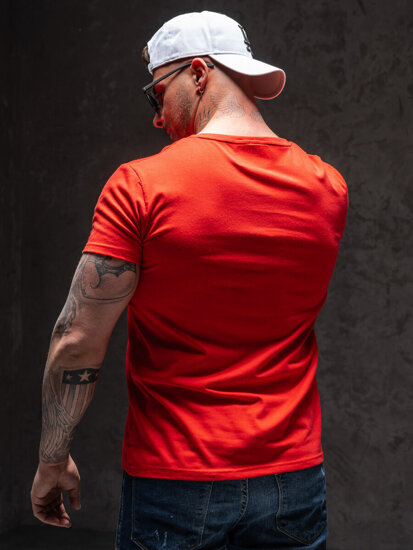Червона чоловіча футболка з принтом Bolf Y70015