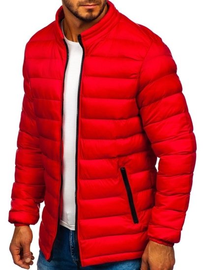Чоловіча зимова спортивна куртка стьобана Червона Bolf JP1102