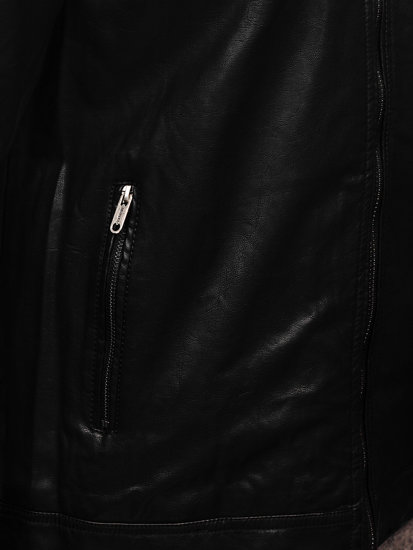 Чоловіча шкіряна куртка чорна Bolf EX892