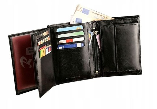 Чоловічий шкіряний гаманець чорний 602