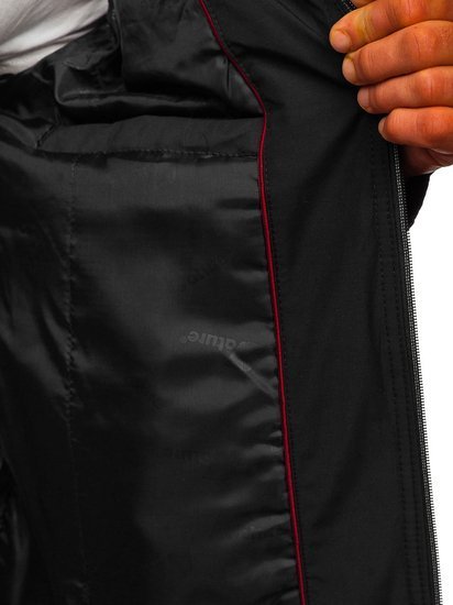 Чорна демісезонна чоловіча елегантна куртка Bolf 6362