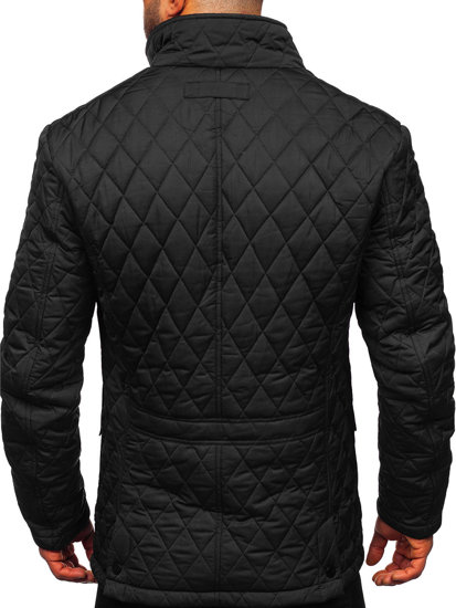 Чорна елегантна чоловіча стьобана куртка Bolf 802