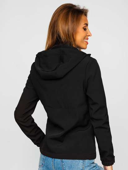 Чорна жіноча демісезонна куртка софтшелл Bolf HH028