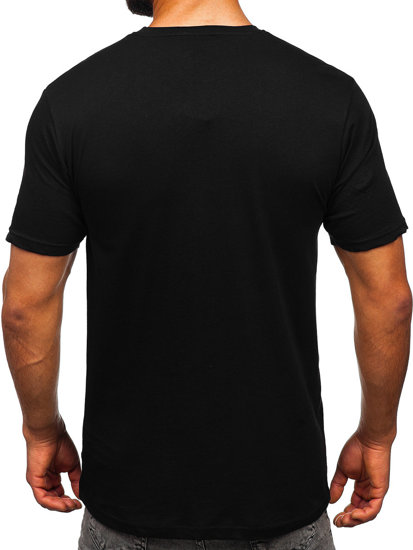 Чорна чоловіча футболка з принтом Bolf 14751