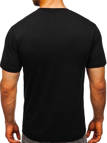 Чорна чоловіча футболка з принтом Bolf 181519