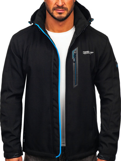 Чорно-синя чоловіча куртка софтшелл Bolf WX061