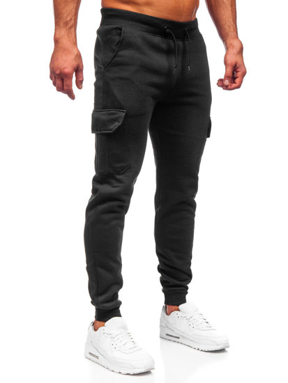 Чорні чоловічі штани джоггери-карго Bolf JX8709