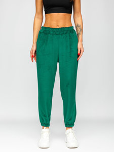 Зелені жіночі велюрові спортивні штани Bolf 3840