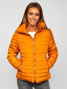 Кемел жіноча стьобана зимова куртка без капюшона Bolf 23063