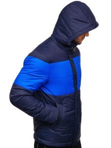 Куртка чоловіча демісезонна спортивна темно-синя Bolf 1982