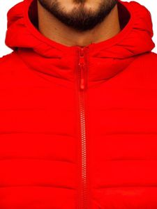 Куртка чоловіча демісезонна стьобана червона Bolf LY35