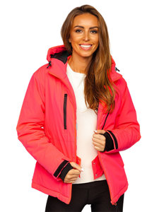 Рожева неонова зимова жіноча спортивна куртка Bolf HH012