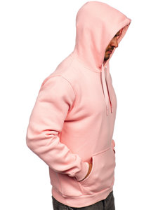 Світло-рожева чоловіча толстовка-кенгуру з капюшоном Bolf 1004
