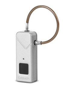 Срібний замок зі сканером відбитка пальця QFL-02