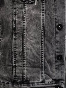 Сіра чоловіча джинсова куртка з капюшоном Bolf 10350