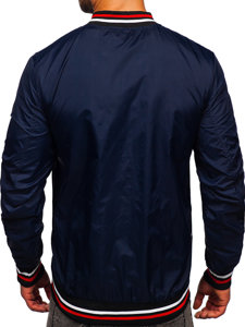Темно-синя куртка чоловіча демісезонна бомбер 8M96
