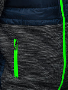 Темно-синя спортивна чоловіча демісезонна куртка Bolf M10018