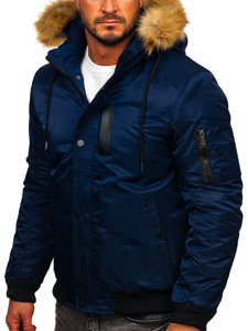 Темно-синя чоловіча зимова куртка Bolf 2129