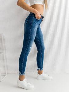 Темно-сині жіночі джинсові штани Skinny з поясом Bolf S3958-3P