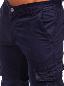 Темно-сині чоловічі джинсові джоггери-карго Bolf J679