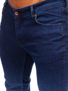 Темно-сині чоловічі джинсові штани slim fit Bolf 5066