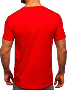 Червона чоловіча бавовняна футболка з принтом Bolf 14720
