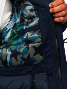 Чоловіча зимова куртка парка темно-синя Bolf 1795 