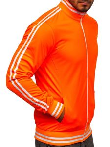 Чоловіча толстовка з коміром-стійкою на блискавці в стилі ретро помаранчева Bolf 11113