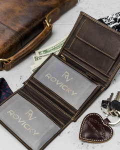 Чоловічий шкіряний гаманець коричневий 13179
