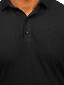 Чорна бавовняна чоловіча футболка-поло Bolf 143006