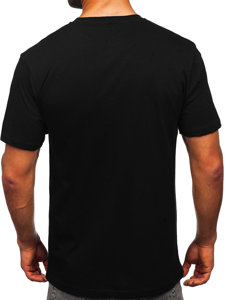 Чорна бавовняна чоловіча футболка Bolf 14769