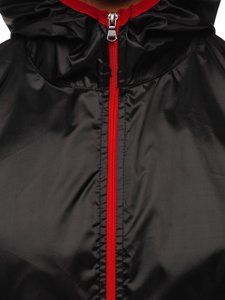 Чорна чоловіча демысезонна куртка-вітровка з капюшоном BOLF 5060
