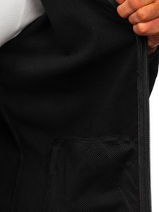 Чорна чоловіча демісезонна куртка софтшелл Bolf HH017