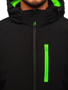 Чорна чоловіча зимова спортивна куртка Bolf HH011