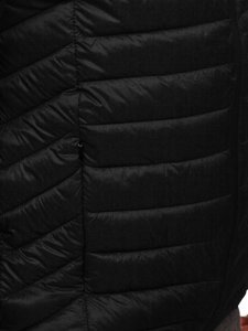 Чорна чоловіча стьобана демісезонна куртка Bolf 13021