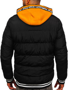 Чорна чоловіча стьобана зимова куртка Bolf 6900