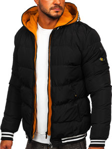 Чорна чоловіча стьобана зимова куртка Bolf 6900