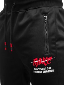 Чорно-червоні чоловічі спортивні штани Bolf K50005