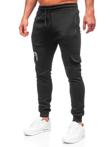 Чорні чоловічі штани джоггери-карго Bolf HW2176